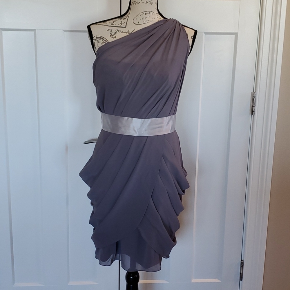 Gorgeous grey bridesmaid dress, one shoulder